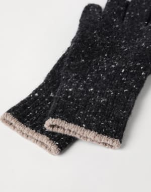 Knit gloves Anthracite Man - Brunello Cucinelli