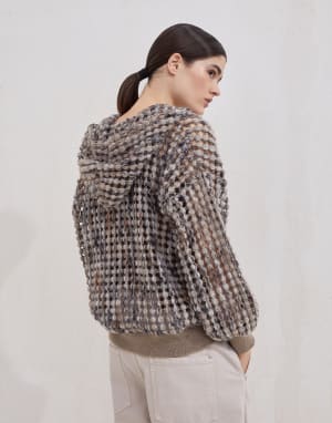 Cardigan Balloon Net Chameau Femme - Brunello Cucinelli