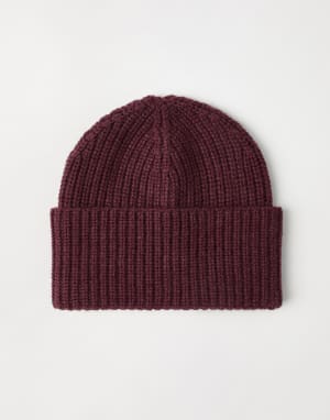 Bonnet en cachemire à côtes Violet Homme - Brunello Cucinelli