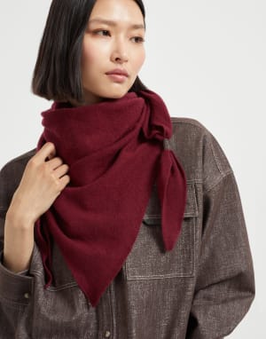 Cashmere scarf Amaranth Woman - Brunello Cucinelli