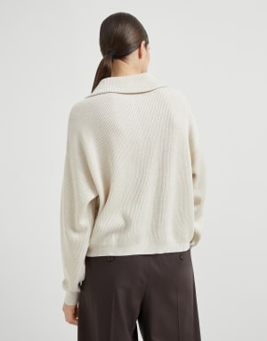 Vanisé knit polo shirt Cool Beige Woman - Brunello Cucinelli
