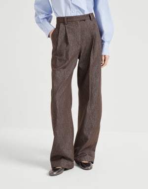 Lamé grained calfskin flats Silver Woman - Brunello Cucinelli