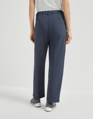 Cropped trousers Navy Blue Woman - Brunello Cucinelli