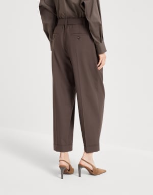 Sartorial Baggy trousers Cocoa Woman - Brunello Cucinelli
