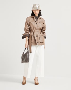 Contemporary Square trousers Ivory Woman - Brunello Cucinelli