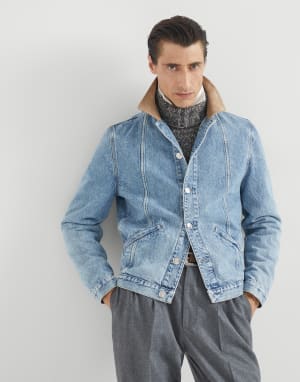 牛仔布短夹克 很浅色的牛仔布 男款 - Brunello Cucinelli