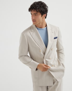 Chaqueta de sarga Marfil Hombre - Brunello Cucinelli