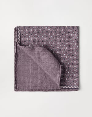 Spotted pocket square Blueberry Man - Brunello Cucinelli