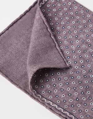 Spotted pocket square Blueberry Man - Brunello Cucinelli