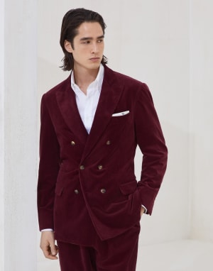 半双排扣解构夹克 苋菜紫 男款 - Brunello Cucinelli
