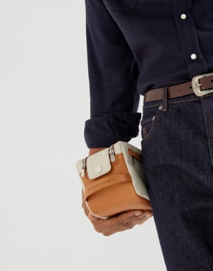 Vacchetta leather beauty case Off-White Man - Brunello Cucinelli