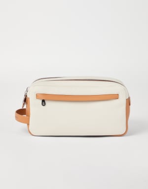 Trousse de toilette en vachette Blanc Cassé Homme - Brunello Cucinelli
