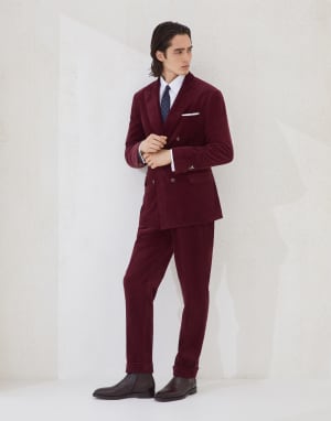 天鹅绒小西装套装 苋菜紫 男款 - Brunello Cucinelli