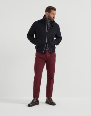 Wool flannel bomber jacket Black Man - Brunello Cucinelli