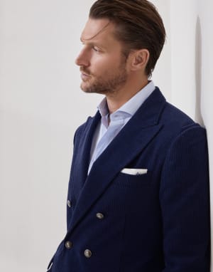 Corduroy blazer Sapphire Man - Brunello Cucinelli