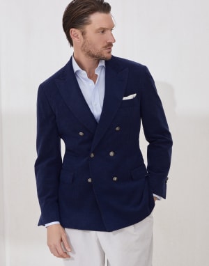 Corduroy blazer Sapphire Man - Brunello Cucinelli