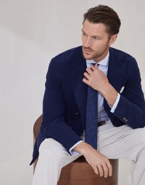 Corduroy blazer Sapphire Man - Brunello Cucinelli