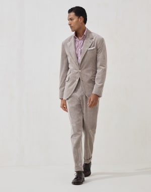 灯芯绒西装套装 深青棕色 男款 - Brunello Cucinelli