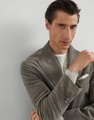 Corduroy blazer Khaki Man - Brunello Cucinelli
