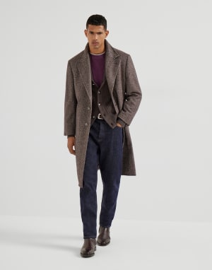 T-shirt with faux-layering Burgundy Man - Brunello Cucinelli