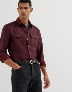 Jersey T-shirt with logo Medium Grey Man - Brunello Cucinelli