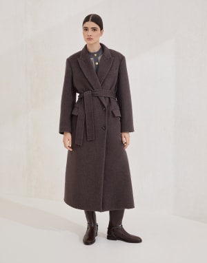 Handcrafted coat Rust Brown Woman - Brunello Cucinelli