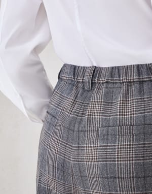 Prince of Wales baggy trousers Anthracite Woman - Brunello Cucinelli