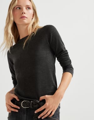Jersey de cachemir y seda Antracita Mujer - Brunello Cucinelli