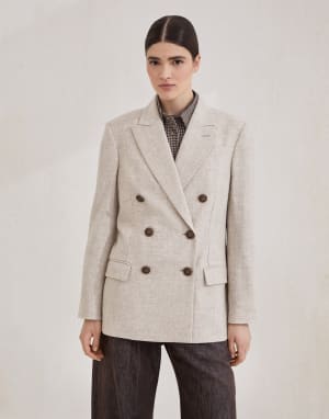 【美品】BRUNELLO CUCINELLI　ジャケット　金ボタン　ダブル Brunello Cucinelli ダブルジャケット | ブラウン | FARFETCH JP
