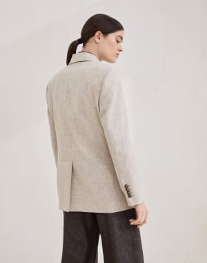 斜纹法兰绒夹克 米黄 女款 - Brunello Cucinelli