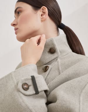 Hand-finished Caban jacket Cool Beige Woman - Brunello Cucinelli