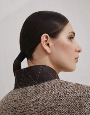 Weste aus Fischgrat-Tweed Kordel Damen - Brunello Cucinelli