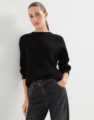 Джемпер из хлопка Чёрный Женщина - Brunello Cucinelli