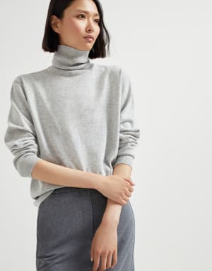 Cashmere sweater with monili Pebble Woman - Brunello Cucinelli