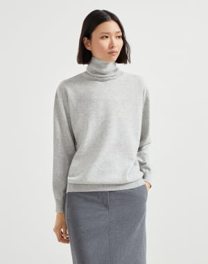 Cashmere sweater with monili Pebble Woman - Brunello Cucinelli