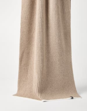 Cashmere knit scarf Light Brown Woman - Brunello Cucinelli
