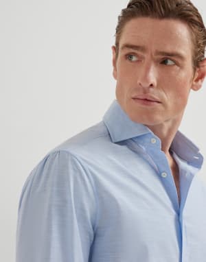 Oxford-Hemd Himmelblau Herren - Brunello Cucinelli