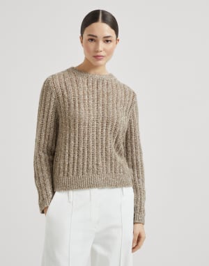 Pull Dazzling Rib Chameau Femme - Brunello Cucinelli