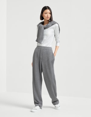 Sparkling jersey T-shirt Silver Woman - Brunello Cucinelli