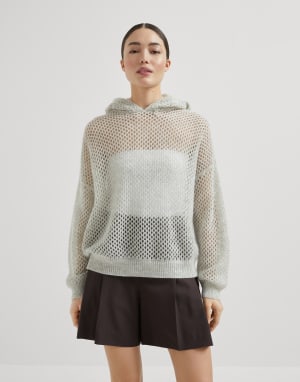 Sudadera Dazzling Mesh Guijarro Mujer - Brunello Cucinelli