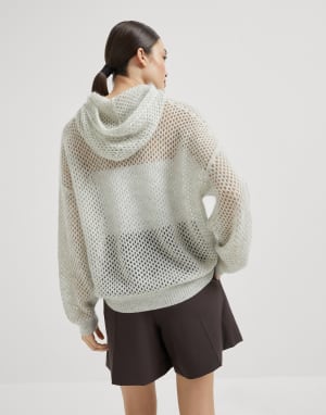 Sudadera Dazzling Mesh Guijarro Mujer - Brunello Cucinelli