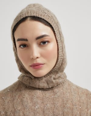 Sudadera Dazzling Cable Avellana Mujer - Brunello Cucinelli