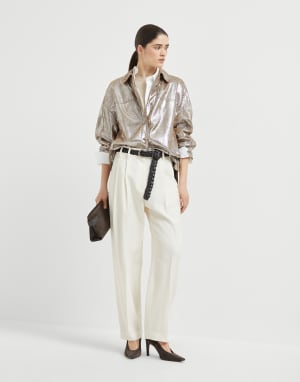 Sparkling jersey T-shirt Sand Woman - Brunello Cucinelli