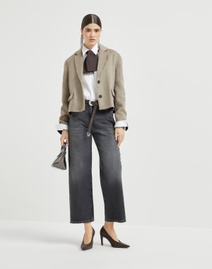 Hose aus Authentic-Denim Dunkelgrau Damen - Brunello Cucinelli