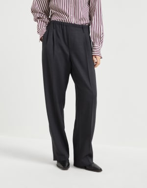 Sartorial track trousers Lignite Grey Woman - Brunello Cucinelli