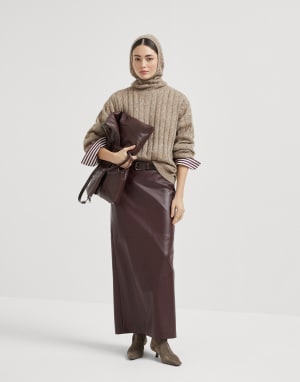 Striped poplin shirt Amaranth Woman - Brunello Cucinelli