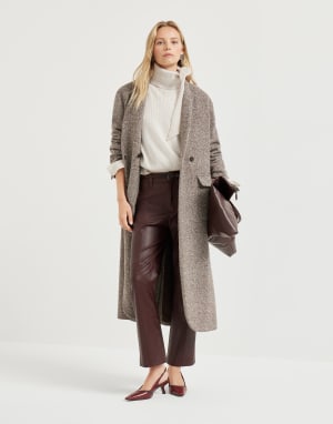 Coat with monili Brown Woman - Brunello Cucinelli