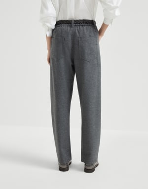 Flannel twill Baggy trousers Lead Woman - Brunello Cucinelli