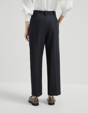 Straight Crop trousers Lignite Grey Woman - Brunello Cucinelli