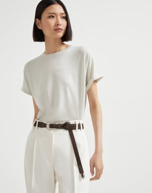 Cashmere and silk lightweight sweater White Woman - Brunello Cucinelli